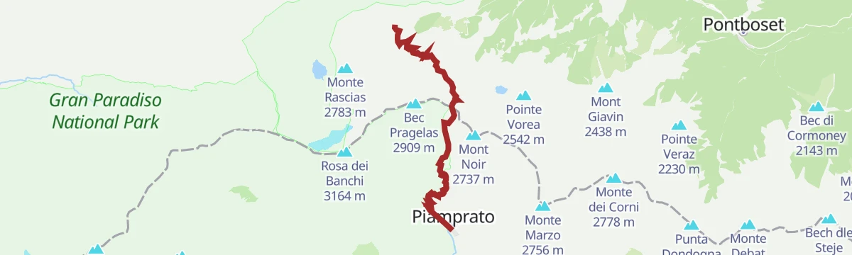 Route map: Giroparco Gran Paradiso Tappa 8: Frazione Piamprato